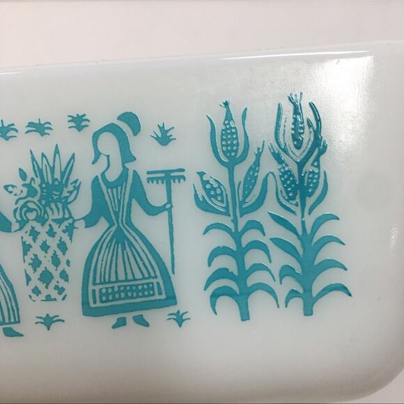 PYREX BUTTER PRINT 3 Piece Set Farm Blue Rooster 19 15 9 - Picture 3 of 16
